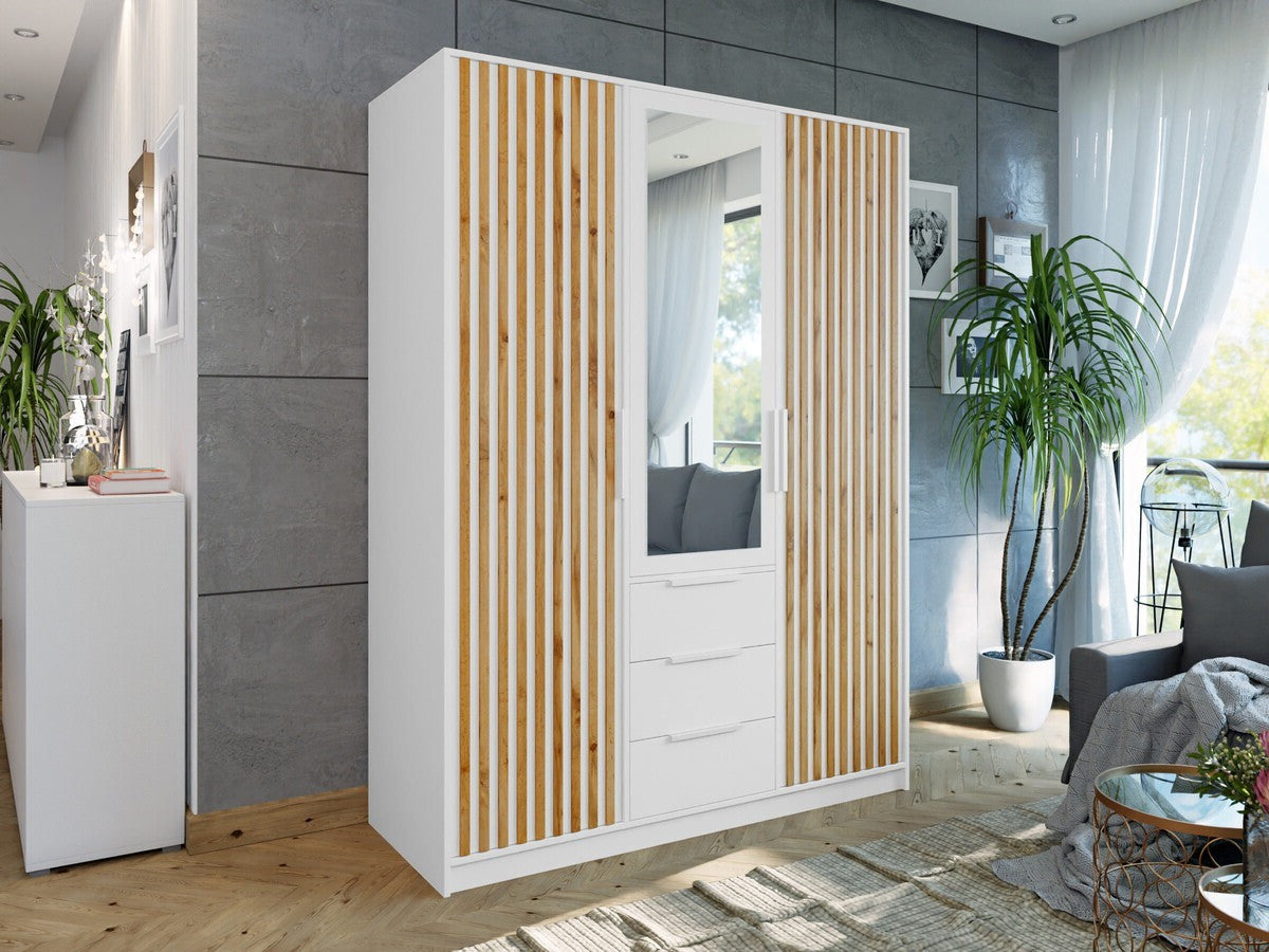 Gardróbszekrény BALI LUX D3, Szín: Fehér