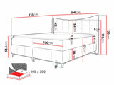 Kontinentális ágy Łóżko kontynentalne NOVA + topper Freya, Szín: Freya 210.03, Alvó felület mérete: 200 x 200 cm