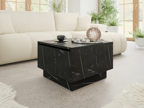 Dohányzóasztal Stolik kawowy MOON 60x60 Marmur Fekete Royal (Fekete márvány)