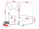 Kontinentális ágy Łóżko kontynentalne BUNNY LIGHT, Szín: Magic Velvet 2239, Változatok: Jobbos