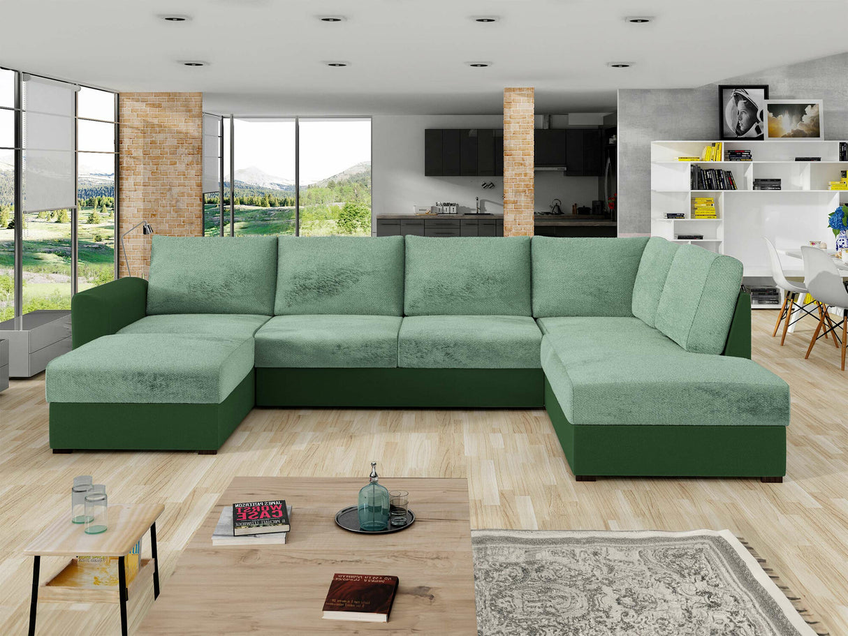 Sarokkanapé Wilma (Szafran) Toptextil, Szín: Otusso 11 + Sorriso 08, Változatok: Jobbos