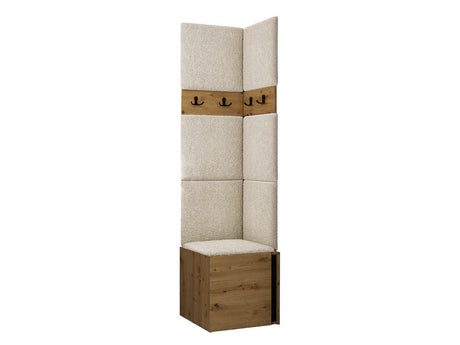 Előszoba garnitúra ORION XXI (Tavasz XXI), Keret színe: Artisan tölgy + Fekete, Puha falpanel színe: Abriamo 3