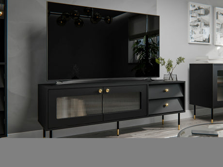 TV-állvány Szafka RTV VALERIO 150, Szín: Fekete