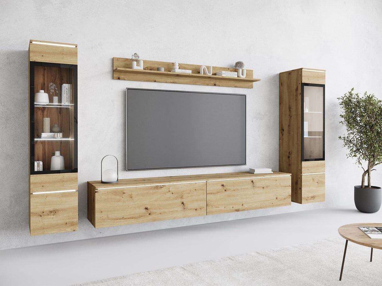 Nappali szett Vera II (Sawoti II), Szín: Artisan tölgy, Led világítás: Igen