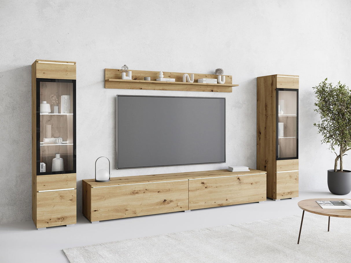 Nappali szett Vera II (Sawoti II), Szín: Artisan tölgy, Led világítás: Igen