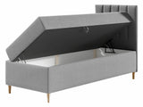 Kontinentális ágy JUNIOR MAJA 1 (Junior Kamire 1), Szín: Öko bőr Soft 017 + Fresh 1, Ágyneműtartó: Jobbra, Alvó felület mérete: 80 x 200 cm