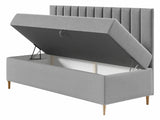 Kontinentális ágy JUNIOR MAJA 2 (Junior Kamire 2 ), Szín: Öko bőr Soft 017 + Fresh 11, Alvó felület mérete: 90 x 200 cm