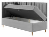 Kontinentális ágy JUNIOR MAJA 3, Szín: Öko bőr Soft 017 + Fresh 14, Ágyneműtartó: Bal oldalon, Alvó felület mérete: 80 x 200 cm