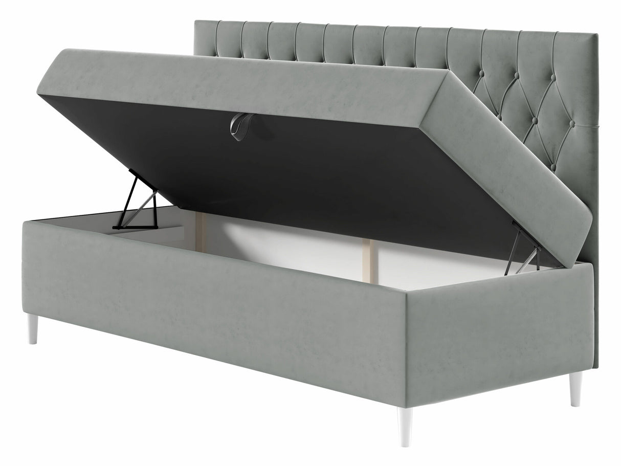 Kontinentális ágy JUNIOR FILIP 2, Szín: Öko bőr Soft 017 + Fresh 1, Alvó felület mérete: 90 x 200 cm