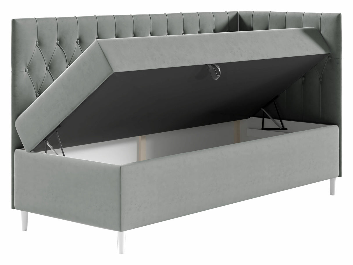 Kontinentális ágy JUNIOR FILIP 3 (JUnior Gerdise 3), Szín: Öko bőr Soft 017 + Fresh 1, Ágyneműtartó: Jobbra, Alvó felület mérete: 80 x 200 cm
