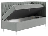 Kontinentális ágy JUNIOR FILIP 3 (JUnior Gerdise 3), Szín: Öko bőr Soft 017 + Fresh 4, Ágyneműtartó: Jobbra, Alvó felület mérete: 80 x 200 cm