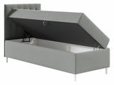 Kontinentális ágy JUNIOR FILIP 1, Szín: Öko bőr Soft 017 + Fresh 37, Ágyneműtartó: Bal oldalon, Alvó felület mérete: 80 x 200 cm