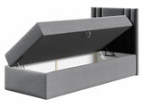 Kontinentális ágy CARMEN MINI (Neresko Mini), Szín: Öko bőr Soft 010, Ágyneműtartó: Jobbra, Alvó felület mérete: 100 x 200 cm