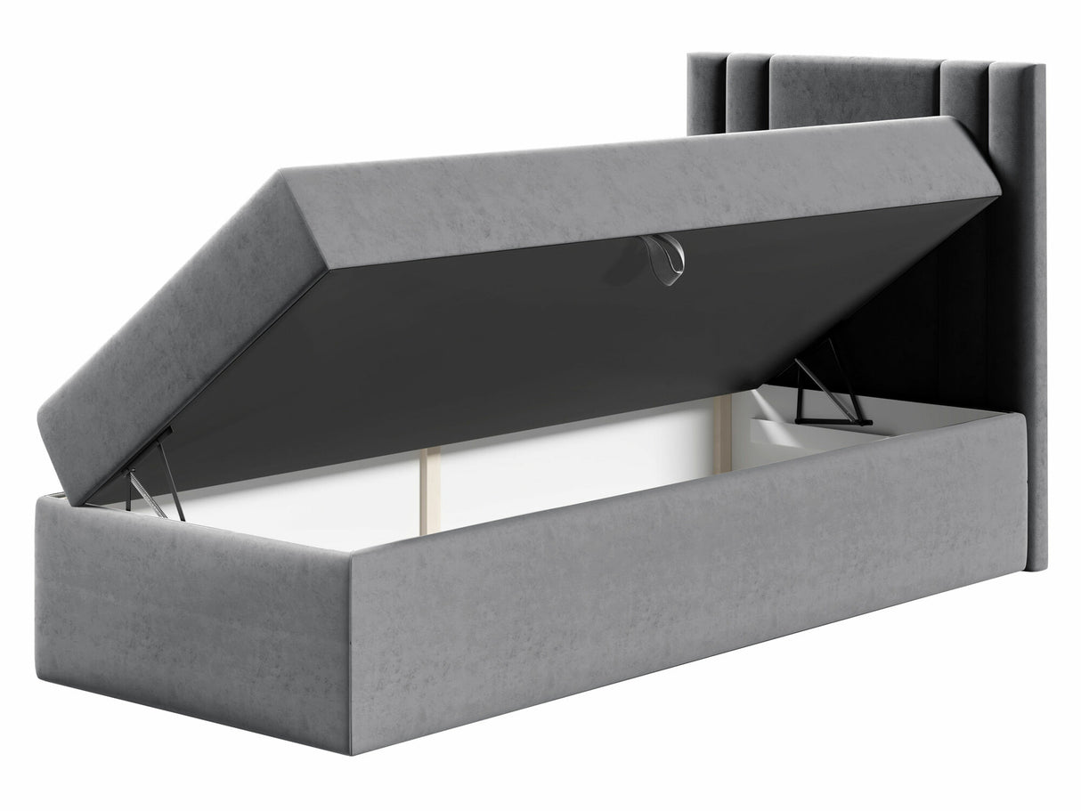 Kontinentális ágy CARMEN MINI (Neresko Mini), Szín: Öko bőr Soft 011, Ágyneműtartó: Jobbra, Alvó felület mérete: 80 x 200 cm