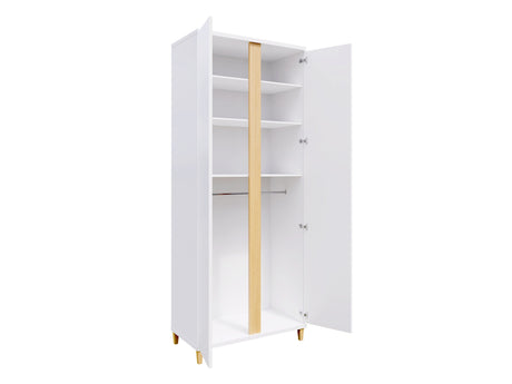 Gardróbszekrény MARCO (Anrok AR16), Szín: Fehér + Fényes fehér