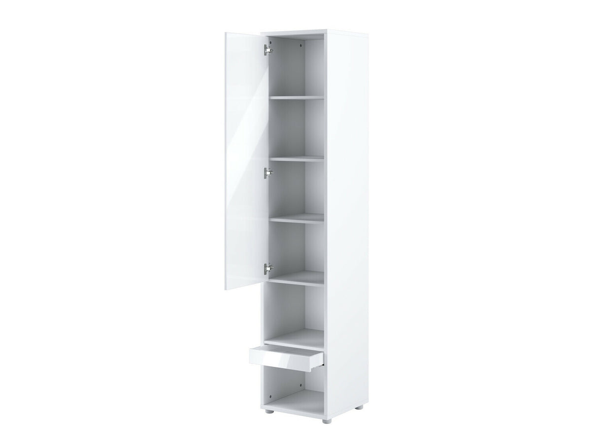 Bútorkészlet Concept Pro I, Szín: Fényes fehér + Fehér, Alvó felület mérete: 90 x 200 cm