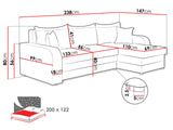 Sarokkanapé Kris (Dalmir Lux), Szín: Lux 06 + Lux 05