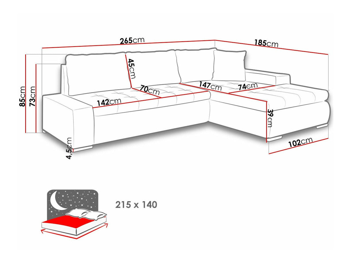 Sarokkanapé Orkan Mini (Herkules Mini) Toptextil, Szín: Sorriso 04
