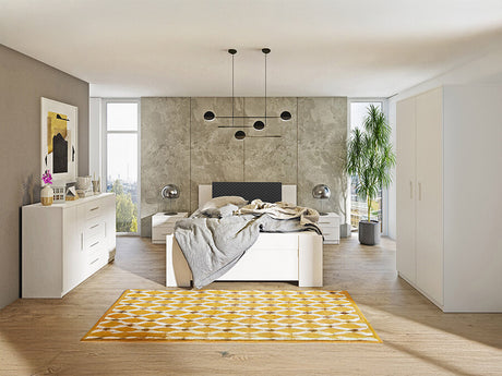 Hálószoba garnitúra Bonem XI (Kler XI), Szín: Fehér + öko bőr Soft Pik 011