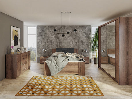 Hálószoba garnitúra Bonem X (Kler X), Szín: Monastery tölgy + öko bőr Soft Pik 011