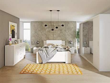 Hálószoba garnitúra Bonem VIII (Kler VIII), Szín: Fehér + Soft Pik 017