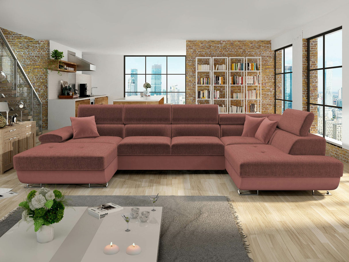 Sarokkanapé Kiságyere BIS (Alvin Bis) Toptextil, Szín: Otusso 17 + Velvetto 17, Változatok: Jobbos