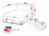 Ágy Łóżko 120 SIGMA SG-13 Kaszmir/Truflowy/Neve 13, Alvó felület mérete: 120 x 200 cm