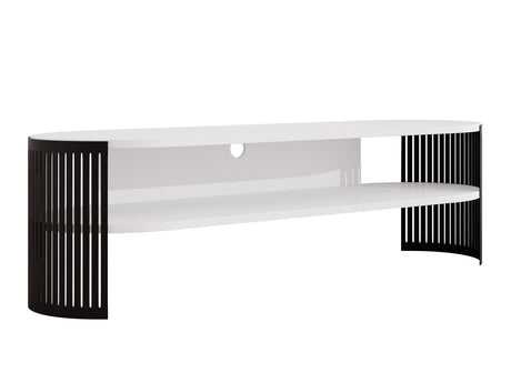 TV-állvány Szafka RTV owalna FIKOLI, Szín: Fekete + Fehér