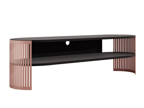 TV-állvány Szafka RTV owalna FIKOLI EMBER, Szín: Rózsaszín + Fekete