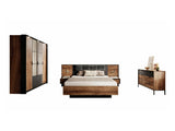 Hálószoba garnitúra Sypialnia MILTON I Kasztan/Antracyt/Vena 20, Ágyrács: Igen, Led világítás: Igen
