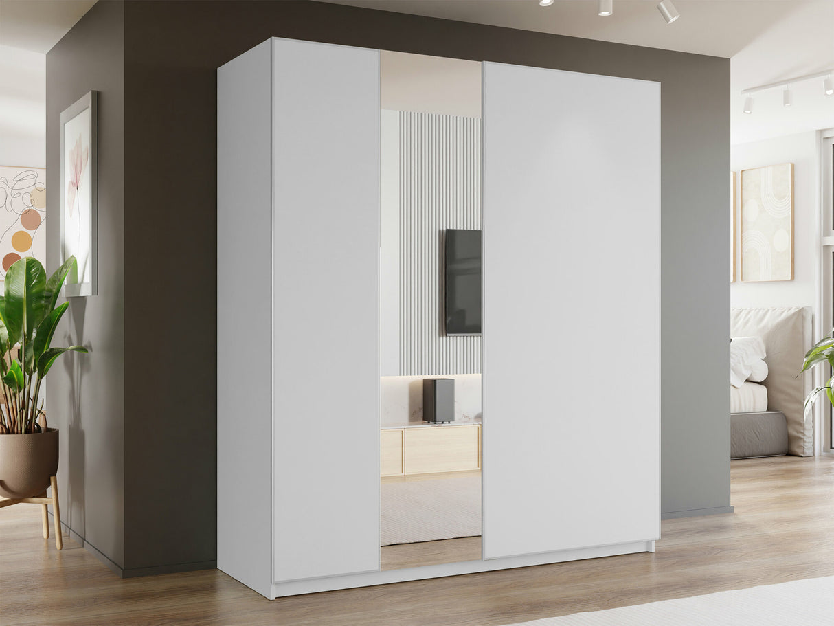 Gardróbszekrény Szafa przesuwna 2D 200 MAXI MX-04 + opcje Biały, Led világítás: Nem