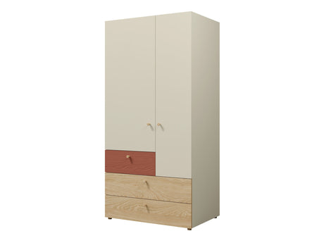 Gardróbszekrény Yuki 2, Színek: Coral + Tölgy