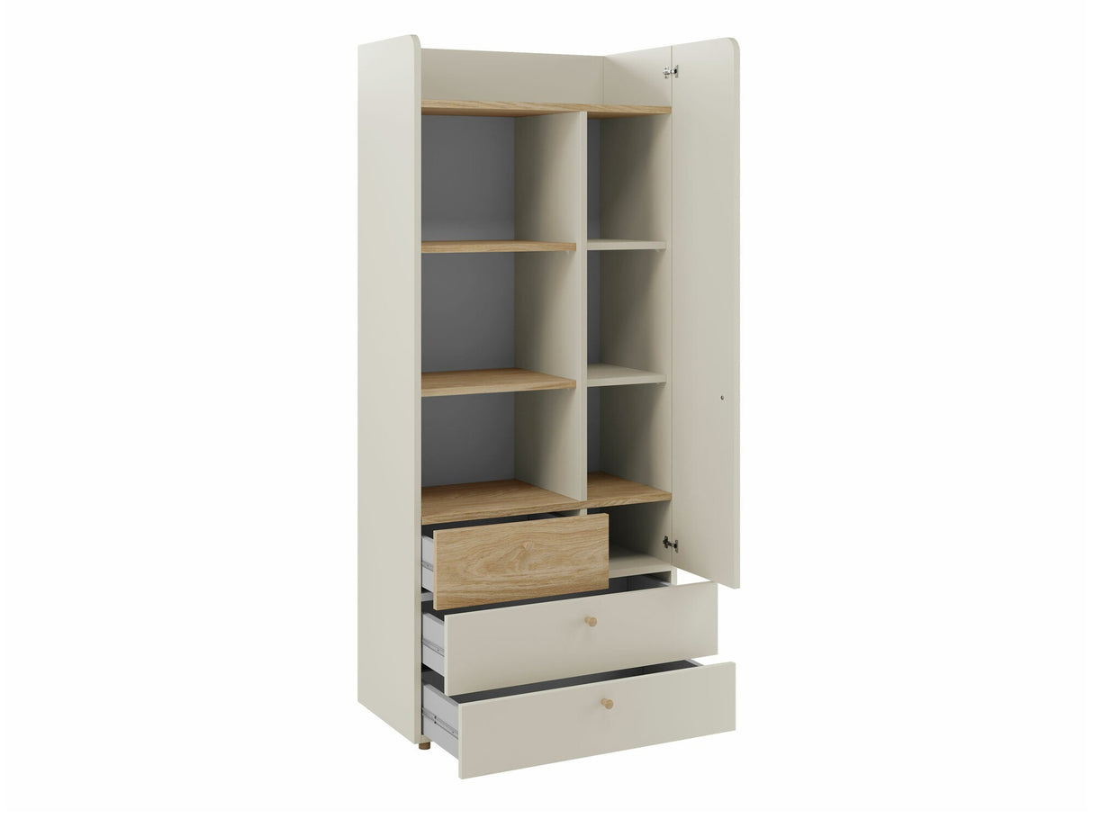 Könyvespolc Yuki 3, Színek: Beige + Tölgy