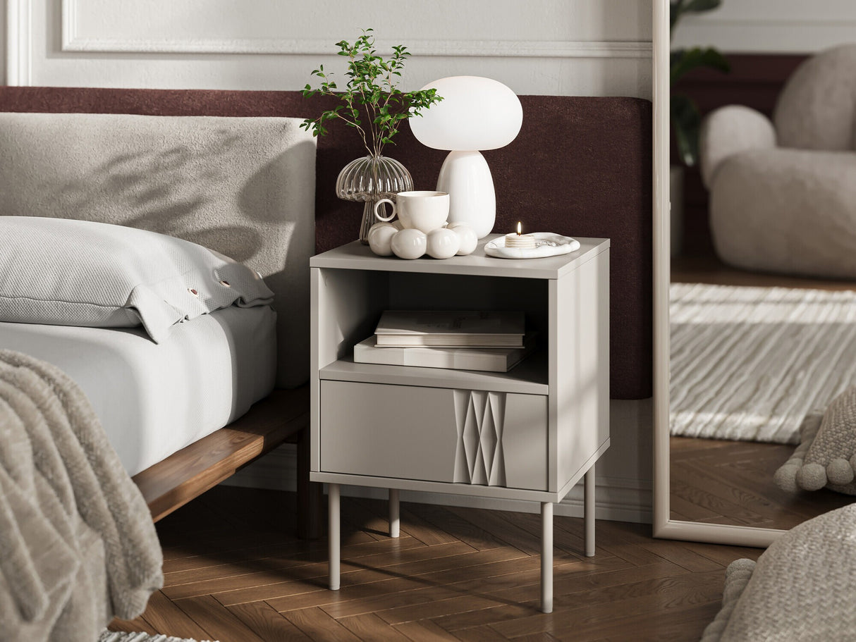 Éjjeliszekrény szett Szafki nemcne TRESSE, Szín: Beige