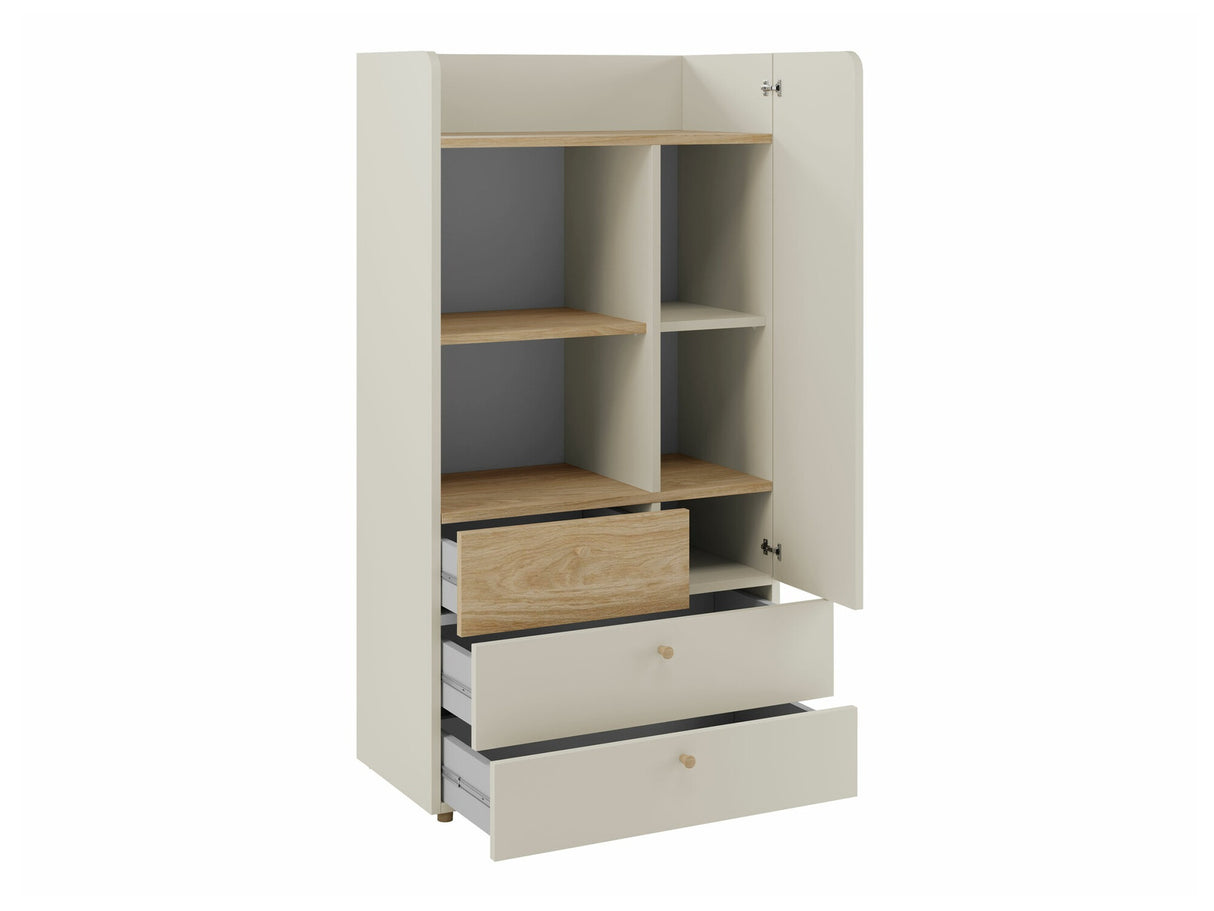 Könyvespolc Yuki 6, Színek: Beige + Tölgy