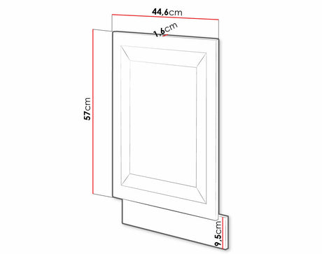 Mosogatógép ajtó ZM 570 x 446 FRONT RETROLINE (Grafit)