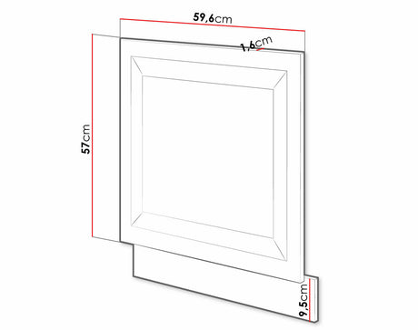 Mosogatógép ajtó ZM 570 X 596 FRONT RETROLINE (Fehér)