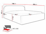 Ágy Deisin, Szín: Abriamo 4, Alvó felület mérete: 140 x 200 cm