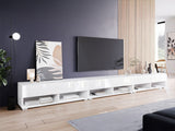 TV-állvány Lowboard A300 (Adenik 300), Szín: Fehér + Fényes fehér, Led világítás: Nem