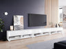 TV-állvány Lowboard A300 (Adenik 300), Szín: Fehér + Fényes fehér, Led világítás: Nem