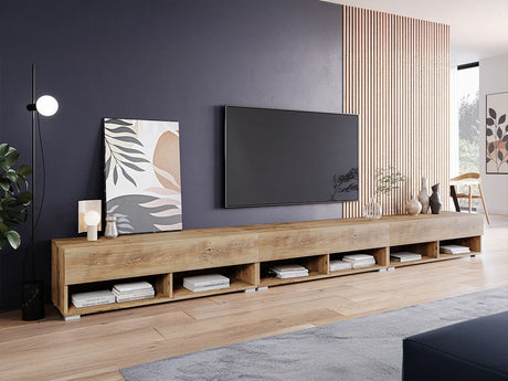 TV-állvány Lowboard A300 (Adenik 300), Szín: Gesztenye, Led világítás: Igen