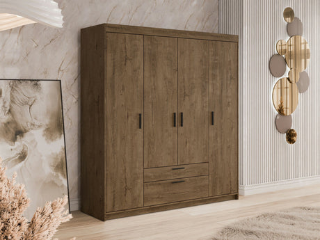 Gardróbszekrény ELENA (Melen 4D) II, Szín: Lefkas tölgy
