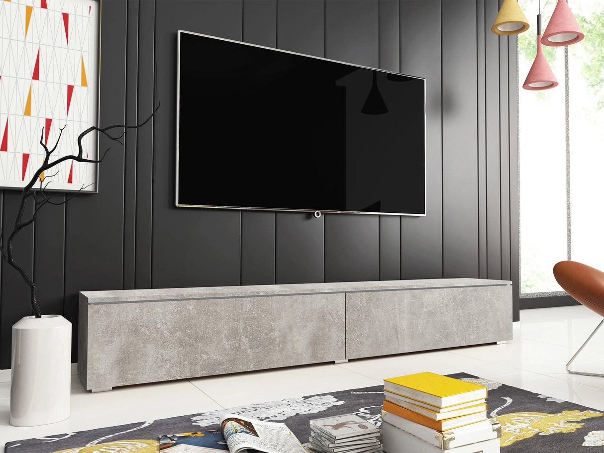 TV-állvány Lowboard D180 (Dlone 180), Led világítás: Igen, Szín: Beton