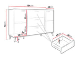 Komód Komoda PICRU 150 2D3SZ Kaszmir/Kaszmir połysk 5903211401657 (Kasmír + Fényes kasmír)