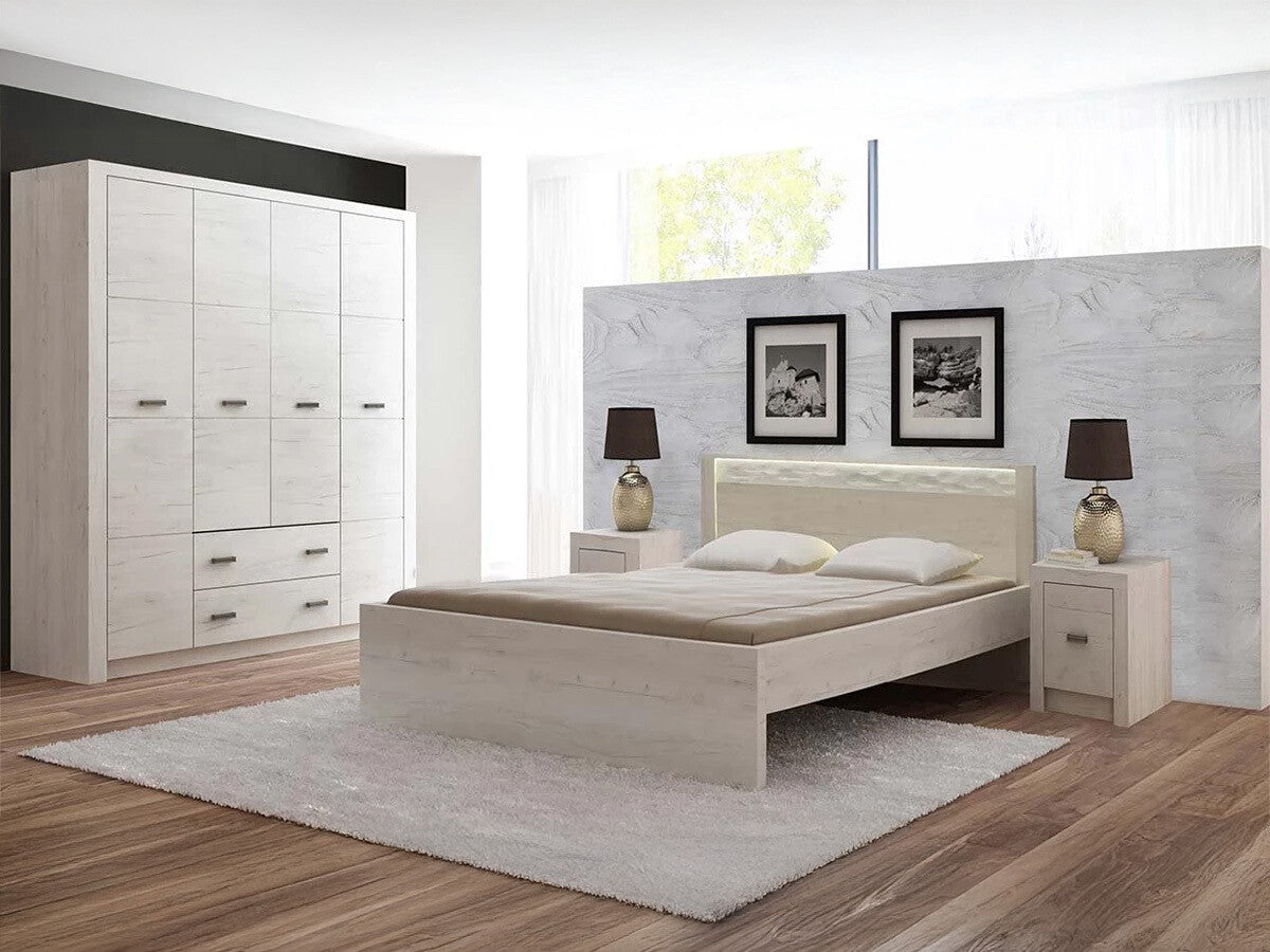 Gardróbszekrény Indianapolis (Nadia N18), Szín: Kézműves fehér