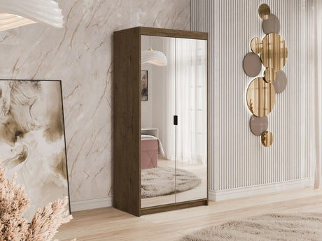 Gardróbszekrény Szafa ELENA 2D z lustrem, Szín: Lefkas tölgy