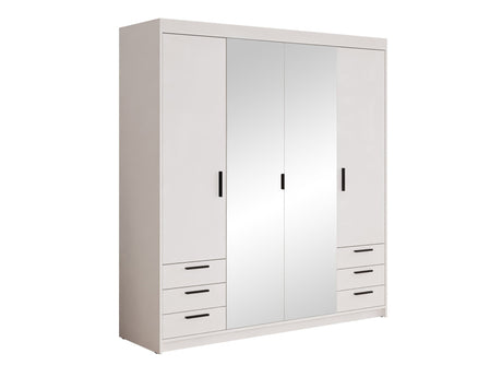 Gardróbszekrény Szafa ELENA 4D6S z lustrem, Szín: Fehér