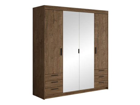 Gardróbszekrény Szafa ELENA 4D6S z lustrem, Szín: Lefkas tölgy