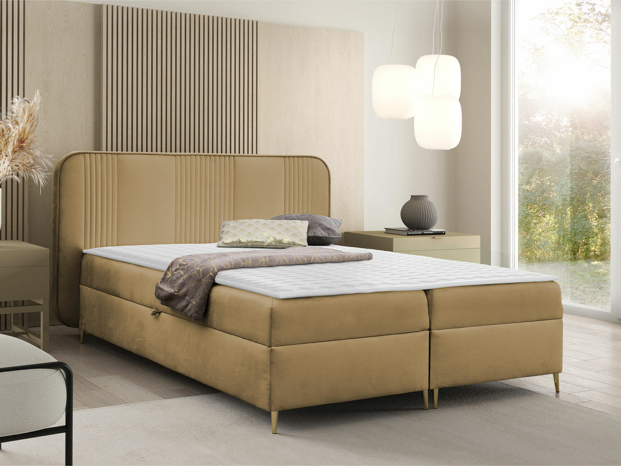 Kontinentális ágy Łoże kontynentalne FANDY 120x200 + topper M, Szín: Magic Velvet 2206, Alvó felület mérete: 160 x 200 cm