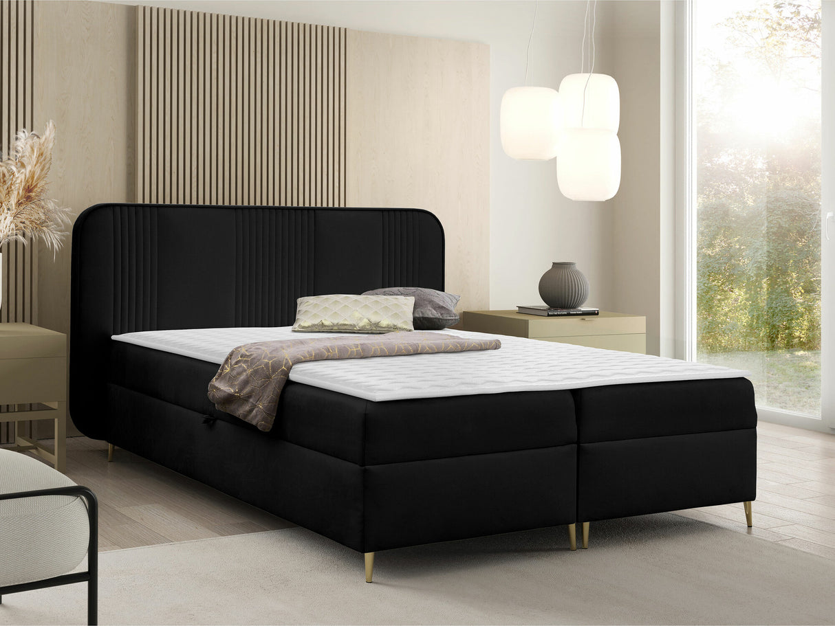 Kontinentális ágy Łoże kontynentalne FANDY 120x200 + topper M, Szín: Magic Velvet 2219, Alvó felület mérete: 160 x 200 cm